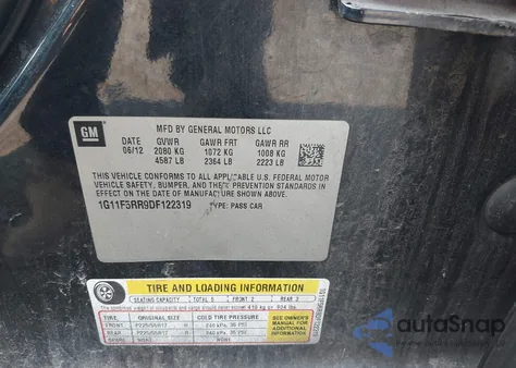 2013 Chevrolet Malibu Eco Premium Audio z USA, uszkodzony, nr VIN 1G11F5RR9DF122319